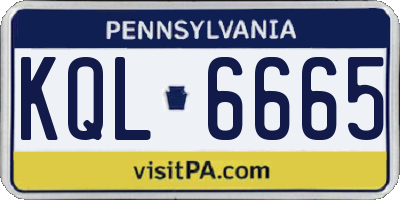 PA license plate KQL6665