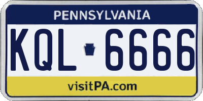 PA license plate KQL6666