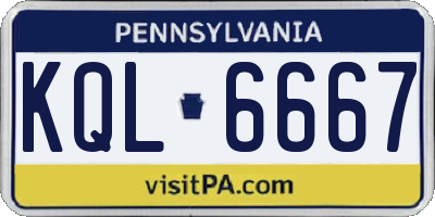 PA license plate KQL6667