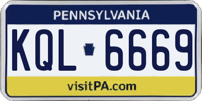 PA license plate KQL6669