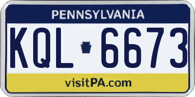 PA license plate KQL6673