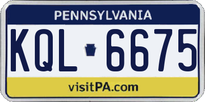 PA license plate KQL6675