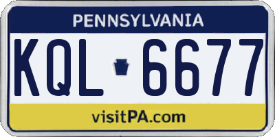 PA license plate KQL6677