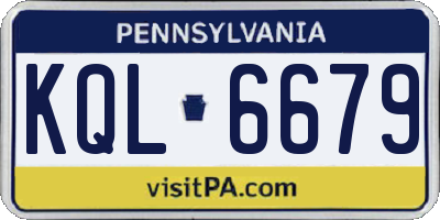 PA license plate KQL6679