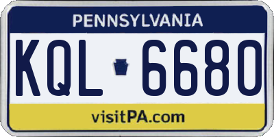 PA license plate KQL6680