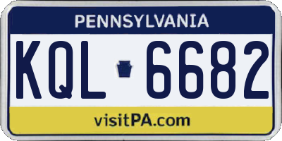 PA license plate KQL6682