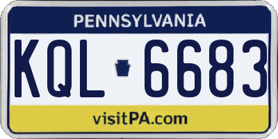 PA license plate KQL6683