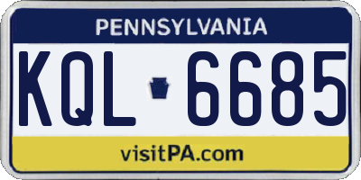 PA license plate KQL6685