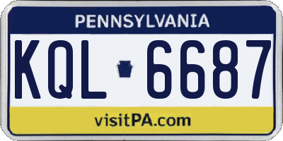 PA license plate KQL6687