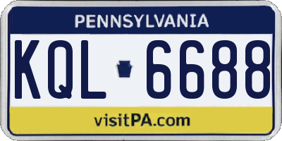 PA license plate KQL6688