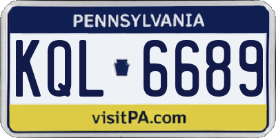 PA license plate KQL6689