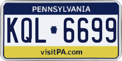 PA license plate KQL6699