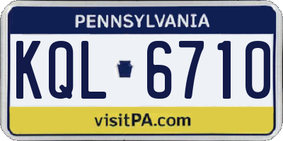 PA license plate KQL6710
