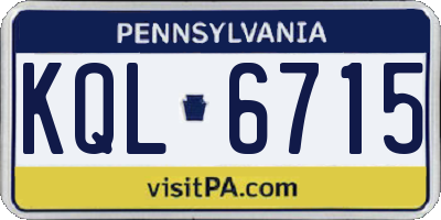 PA license plate KQL6715