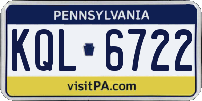 PA license plate KQL6722