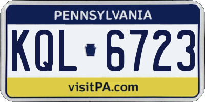 PA license plate KQL6723