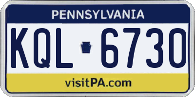 PA license plate KQL6730