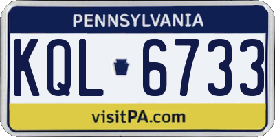 PA license plate KQL6733