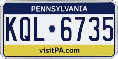 PA license plate KQL6735