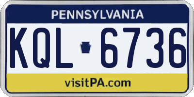 PA license plate KQL6736