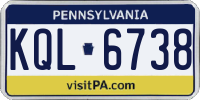 PA license plate KQL6738