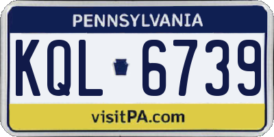 PA license plate KQL6739