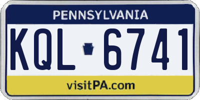PA license plate KQL6741