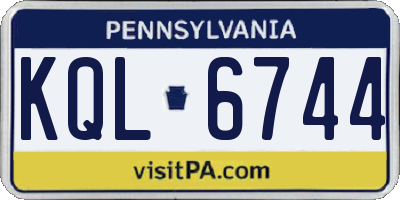 PA license plate KQL6744