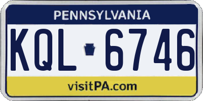 PA license plate KQL6746