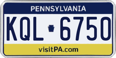 PA license plate KQL6750