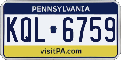 PA license plate KQL6759