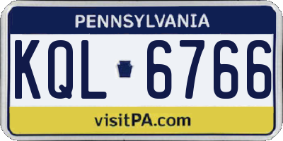 PA license plate KQL6766