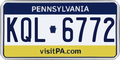 PA license plate KQL6772