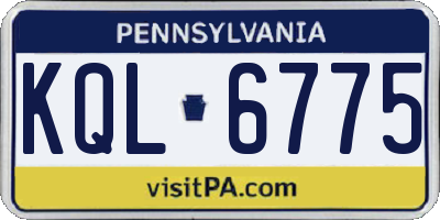 PA license plate KQL6775