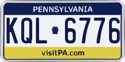 PA license plate KQL6776