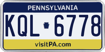 PA license plate KQL6778