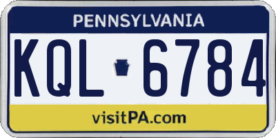 PA license plate KQL6784