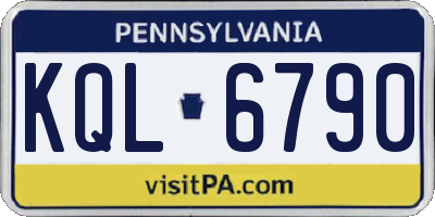PA license plate KQL6790