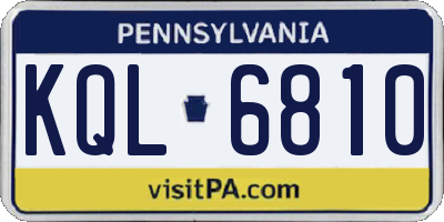 PA license plate KQL6810