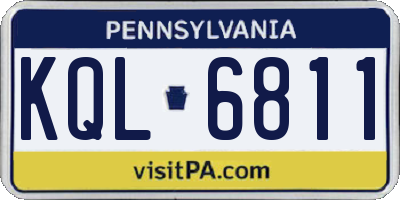 PA license plate KQL6811
