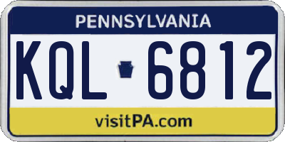 PA license plate KQL6812