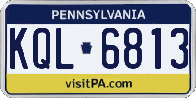 PA license plate KQL6813