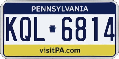 PA license plate KQL6814