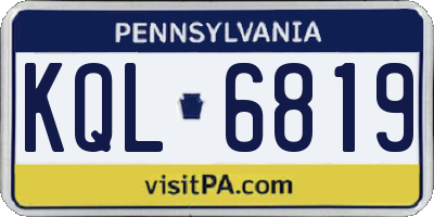 PA license plate KQL6819