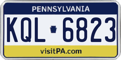PA license plate KQL6823