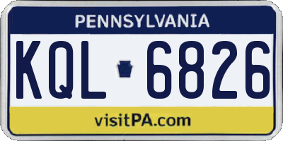 PA license plate KQL6826