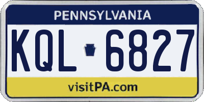 PA license plate KQL6827