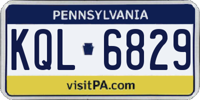 PA license plate KQL6829
