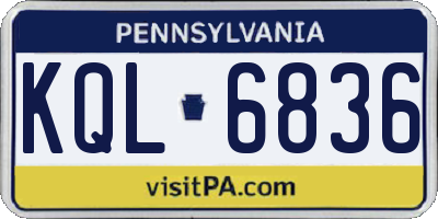 PA license plate KQL6836