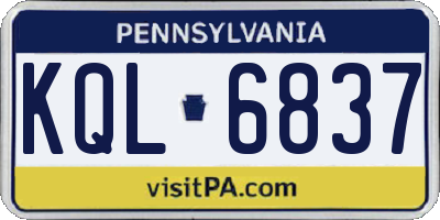 PA license plate KQL6837